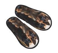 Pantoufles En Coton Berger Allemand Animal Doux Slippers Épais Pantoufles Pour La Maison Chambre Voyage M