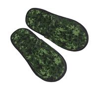 Pantoufles En Coton Camouflage Numérique De L'Armée Verte Portative Slippers Avec Semelle Caoutchouc Chaussons Pour Outdoor Unisex La Maison L