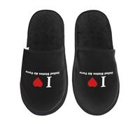 Pantoufles En Coton I Love United States Force Épais Pantoufles Doux Slippers Pour De Camping Outdoor Unisex L