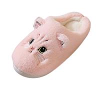 Pantoufles en Coton pour Couple, Automne et Hiver, Pantoufles en Peluche Mignonnes de Dessin animé de Chat, Pantoufles Chaudes pour la Maison, Hiver Bottes Talons pour Femmes Sexy