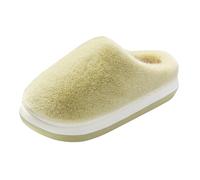 Pantoufles en coton pour femme - Pour le printemps et l'automne - Pour la maison - Chaudes et antidérapantes - En velours - Laine pelucheuse, vert, 40 EU