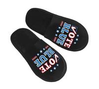 Pantoufles En Coton Votez Bleu Pour Les Élections De Mi-Mandat Démocrates Lavables Chaussons Maison Avec Semelle Caoutchouc Pantoufles Pour Voyage Unisex Automne M