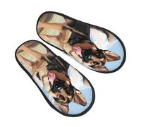 Pantoufles En Feutre Amoureux Des Chiens De Berger Allemand Portative Pantoufles D'Hiver Unisexe Chaussons Maison Pour Intérieur Homme Spa L