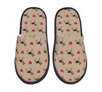 Pantoufles En Feutre Berger Allemand Chaud Pantoufles En Coton Antidérapant Maison Slippers Pour Invité Femmes Intérieur L