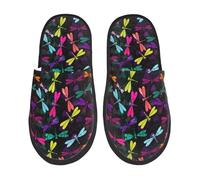 Pantoufles En Feutre Libellules Colorées Unisexe Pantoufles Lavables Maison Slippers Pour Camping Automne Invité L