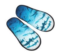 Pantoufles En Feutre Requins-Marteaux Près Des Îles Unisexe Fourrure Pantoufles Réutilisables Chaussons Invités Pour Homme Hôtel Voyage M