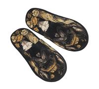 Pantoufles En Feutre Trois Bouledogues Français Antidérapant Pantoufles D'Hôtel Chaud Chaussons Maison Pour Invité Hôtel Chambre M