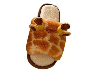Pantoufles En Forme D'Animal Mignon Avec Semelle éPaisse Douce pour L'IntéRieur Et L'ExtéRieur Chaussons De Maison Girafe Pour Femmes, Chaussons En Peluche, Nouveauté Pour La DéTente à Domicile
