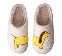 Pantoufles en forme d'animal pelucheux pour homme et femme - Pantoufles pour couple pour lui et elle - Pantoufles confortables en peluche à enfiler - Pantoufles décontractées pour l'intérieur et
