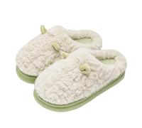 Pantoufles en forme d'animal pour femme - Chaussons d'intérieur chauds et confortables en peluche - Pour l'automne et l'hiver - Semelle souple antidérapante - Pour chambre à coucher - Chaussures