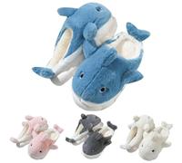 Pantoufles en forme de baleine pour homme et femme - En peluche - Chaudes et moelleuses - Mignon et confortable - Unisexe - Confortables - Antidérapantes, N A., 40 EU