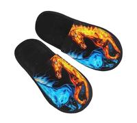 Pantoufles en forme de cheval de feu d'eau pour homme et femme - Antidérapantes - Confortables - Mousse à mémoire de forme - Pour chambre à coucher, voyage, multicolore, 6/8 UK Men/ 6/8.5 UK Women