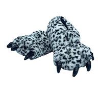Pantoufles en forme de patte d'animal pour adulte - Léopard - Tigre - Monstre - Griffe - Pour fête - Amusant, Blanc/léopard, Taille unique