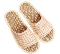 Pantoufles en Lin Unisexes à Bout Ouvert, Espadrilles Plates Respirantes pour Femmes, Pantoufles Confortables Respirantes pour Une Utilisation intérieure extérieure (Couleur : Rouge, Taille : 39/40