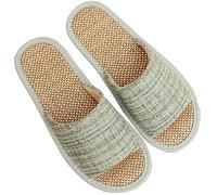Pantoufles en Lin Unisexes à Bout Ouvert, Espadrilles Plates Respirantes pour Femmes, Pantoufles Confortables Respirantes pour Une Utilisation intérieure extérieure (Couleur : Rouge, Taille : 39/40