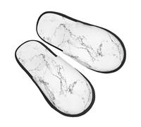 Pantoufles en marbre noir et blanc pour homme et femme - Motif géométrique - Antidérapantes - Confortables - En mousse à mémoire de forme - Pour chambre à coucher, voyage, multicolore, 6/8 UK Men/ 6