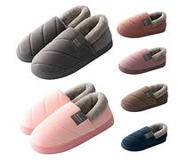 Pantoufles en mousse à mémoire de forme pour femme - Pantoufles Sherpa pour femme - Pantoufles d'hiver chaudes doublées avec col pelucheux chaussures d'intérieur et d'extérieur antidérapantes en