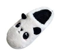 Pantoufles en peluche 3D - Motif ours de dessin animé - Pour femme et homme - Antidérapantes - Semelle souple - En feutre - Confortables, Blanc., 40 EU