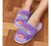 Pantoufles en peluche brodées avec tasse à café Central Perk, douces et confortables pour la maison, le salon, la chambre, cadeaux, chaussures de printemps, Pâques CN37-38,CN39-40,CN41-42Cartoon
