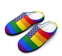 Pantoufles En Peluche Drapeau De La Fierté Gay Des États-Unis Slippers XL