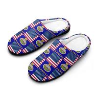 Pantoufles En Peluche Drapeau Des États-Unis Et Du Kansas Slippers M