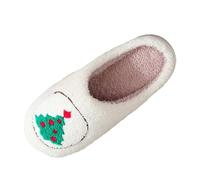 Pantoufles en Peluche Femme Homme d'hiver Chaude Chaussons Maison Intérieur et Extérieur de Noël Slippers 2026