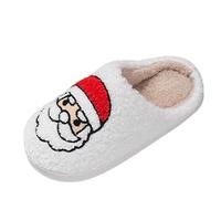 Pantoufles en Peluche Femme Homme d'hiver Chaude Chaussons Maison Intérieur et Extérieur de Noël Slippers