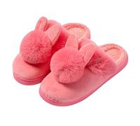 Pantoufles en peluche lapin pour femme - Pantoufles chaudes et mignonnes pour femme - Chaussons confortables - Semelle souple - Chaussons en feutre - Chaussons en peluche mignons - Chaussons