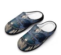 Pantoufles En Peluche Loup Et Attrape-Rêves Pantoufles Pour Intérieur | Slippers Chauds Hiver Pantoufles Moelleuses Pour Homme Extérieur Chambre
