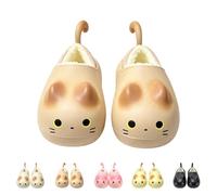 Pantoufles en peluche moelleuses et confortables avec empreintes de pattes | Chaussons chauds en feutre doublés à bout fermé en mousse à mémoire de forme pour l'intérieur et l'extérieur