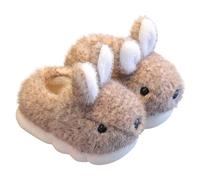 Pantoufles en peluche pour enfants garçons et filles en mousse à mémoire de forme plates antidérapantes chaussures d'intérieur mignonnes lapin bébé nourrisson pantoufles épaisses chaudes d'intérieur