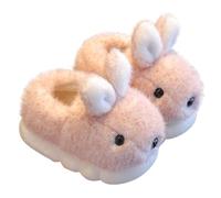 Pantoufles en peluche pour enfants garçons et filles en mousse à mémoire de forme plates antidérapantes chaussures d'intérieur mignonnes lapin bébé nourrisson pantoufles épaisses chaudes d'intérieur