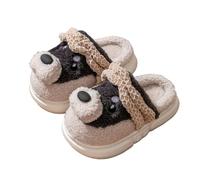 Pantoufles en peluche pour enfants - Pantoufles mignonnes et tendance - Pantoufles en feutre doux et confortables - Pour garçons et filles - Chaussures de maison moelleuses fermées, gris, 31.5 EU