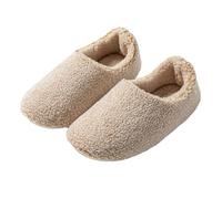 Pantoufles en peluche pour femme - Chaudes - Synthétique - Confortables - Moelleuses - Plates - Légères - Ouvertes - Chaudes - Doublure en fourrure - Pantoufles décontractées en peluche - Chaussures