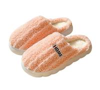 Pantoufles en peluche pour femme - Chaussures d'hiver chaudes et moelleuses - Pantoufles d'hiver confortables et tendance - Pour l'intérieur et l'extérieur, Orange, 36 EU