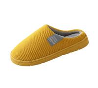 Pantoufles en peluche pour femme - Doublées en polaire - Antidérapantes - Lavables - Chaudes, jaune, 38 EU