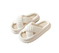 Pantoufles en peluche pour femme - Pantoufles d'hiver en mousse à mémoire de forme - Unisexe - Pantoufles plates en feutre - Antidérapantes - Chaussons moelleux - Pantoufles confortables - Pantoufles