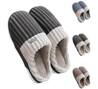 Pantoufles en peluche pour homme à porter au quotidien pour homme - Sliders à rayures - Pour un usage quotidien - Pour l'intérieur - Ultra doux - Coupe classique - Pantoufles de couleur contrastée