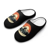 Pantoufles En Peluche Skieur De Campagne Vintage Slippers | chaussuresm doux Pantoufle chauds Pour Camping Fête Voyages