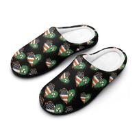 Pantoufles En Peluche Trèfle Irlandais Des États-Unis Slippers M