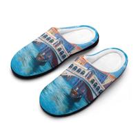 Pantoufles En Peluche Venise, Italie Pittoresque Pantoufles Moelleuses | Slippers Confort Maison Pantoufles Pour Chambre Homme Intérieur