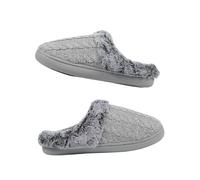 Pantoufles en tricot torsadé pour femme | Pantoufles mules en fourrure pour femme | Sliders doublés de fourrure respirante | Chaussures d'intérieur | Chaussons chauds et confortables | Claquettes