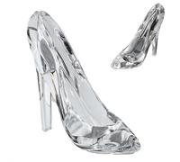 Pantoufles en verre de Cendrillon, ornement de chaussures à talons hauts en cristal acrylique, figurine décorative en verre, décoration de princesse pour fête d'anniversaire, mariage, décoration