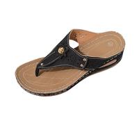 Pantoufles Été Rétro Compensées Bicolores, Sandales Semelle Épaisse Bout Ouvert, Chaussons Grandes Tailles pour Plage et Moments de Détente Estivale