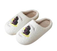 Pantoufles Femme Chaussons De Maison D'intérieur en Coton Chaudes De Polaire Confortables Chauds Mémoire De Forme Pantoufles en Peluche Chambre À Coucher Automne Et Hiver (Beige-B, 36)