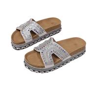 Pantoufles Femme Confortable Sandales à Plateforme pailletées, Confortables et légères, à Semelle tissée, idéales pour l'été, Le Spa et la Plage. Chaussures décontractées pour l'extérieur.
