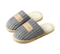 Pantoufles Femme Confortables Chauds Mémoire De Forme Polaire Antidérapante Chaussons De Maison pour L'intérieur Pantoufles en Peluche Chambre À Coucher Automne Et Hiver (Grey, 38)