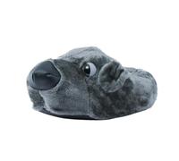 Pantoufles Femme Design Chien Original Nouveauté Maison Intérieur Hiver Chaud Sol Doux Animal Mignon Drôle Dessin Animé Confortable Antidérapant (Grey, One Size)