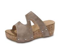 Pantoufles Femme Fantaisie,Chaussons éLéGants Pour Femmes Pour Une DéTente DéContractéE Design à Bout Ouvert Plateforme CompenséE Confortable Pour L'éTé Parfaits Avec Un Pantalon DéContracté