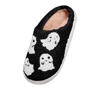 Pantoufles Femme Halloween Noël Chaussons De Maison Confortables Antidérapantes Chauds Polaire Mémoire De Forme Pantoufles en Peluche pour L'intérieur Automne Et Hiver 36